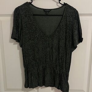 Lucky Brand Leopard Print V-Neck Blouse